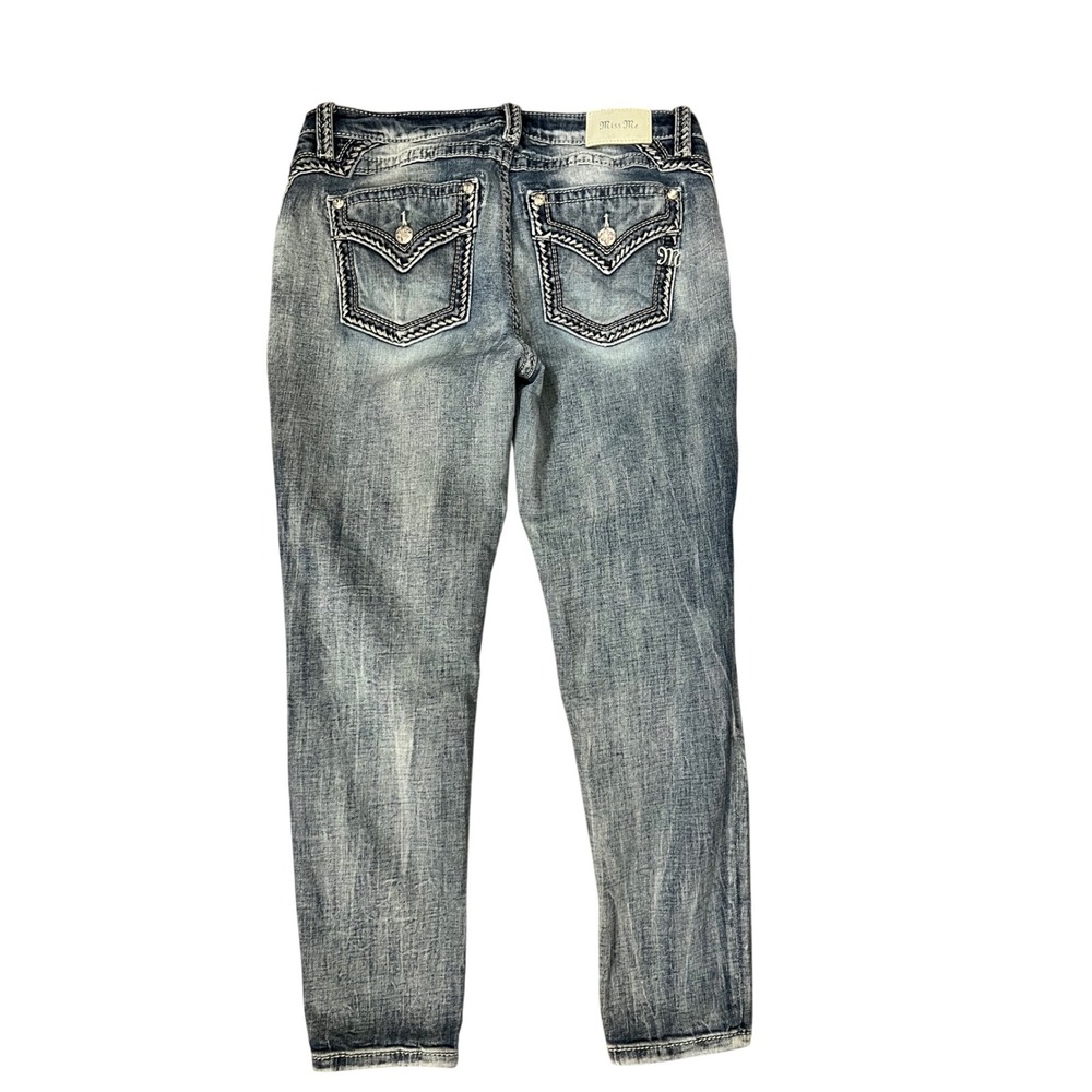 Miss Me Women's Size 31 Ankle Skinny Jeans Embellished Pockets Light Wash Denim - Picture 2 of 8